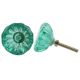 Sea Green Paneled Sides Glass Dresser Knob